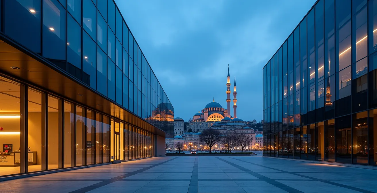 Façade architecturale moderne d'un musée d'art contemporain à Istanbul